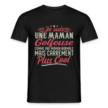 I'm a Golfer mom, downright cool - Men's T-Shirt - black - Front - AI Model Male 178 light (178cm)