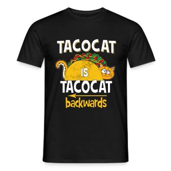 Tacocat Is Tacocat Backwards - Drôle de phrases - T-shirt homme - noir - Devant - AI Model Male 178 light (178cm)