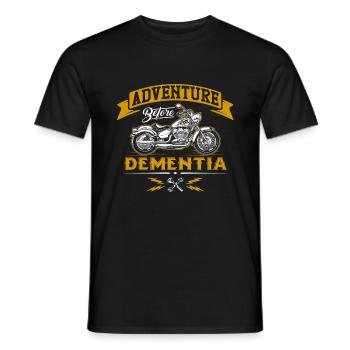 Adventure before Dementia - Motorcycle Biker Biker - Men's T-Shirt - black - Front - AI Model Male 178 light (178cm)