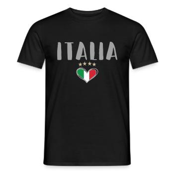 Drapeau du maillot des fans de football de l’Italie - T-shirt homme - noir - Devant - AI Model Male 178 light (178cm)