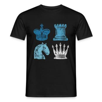 Joueur d’échecs rétro d’échecs Checkmate Pièce d’échecs - T-shirt homme - noir - Devant - AI Model Male 178 light (178cm)