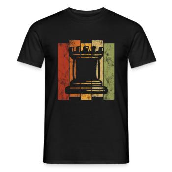 Retro Schachfigur Schachspieler Schachmatt Schach - Männer T-Shirt - Schwarz - Vorne - AI Model Male 178 light (178cm)