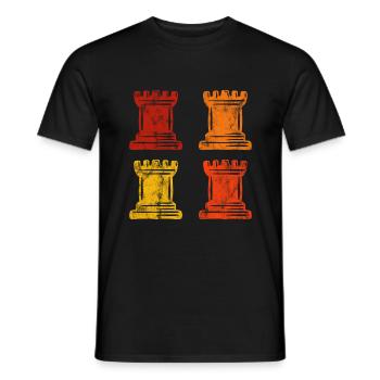 Retro Schach Schachspieler Schachmatt Schachfigur - Männer T-Shirt - Schwarz - Vorne - AI Model Male 178 light (178cm)