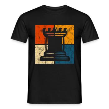 Retro Schach Schachspieler Schachmatt Schachfigur - Männer T-Shirt - Schwarz - Vorne - AI Model Male 178 light (178cm)