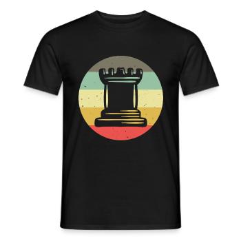 Retro Schach Schachspieler Schachmatt Schachfigur - Männer T-Shirt - Schwarz - Vorne - AI Model Male 178 light (178cm)
