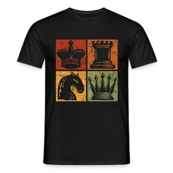 Retro Schach Schachspieler Schachmatt Schachfigur - Männer T-Shirt - Schwarz - Vorne - AI Model Male 178 light (178cm)