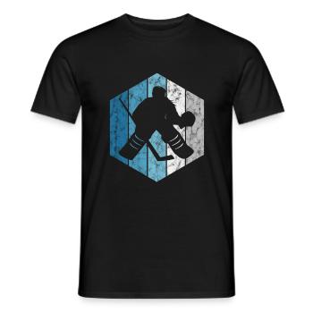 Ice Hockey Ice Hockey Retro Skates Puck Ice - Men's T-Shirt - black - Front - AI Model Male 178 light (178cm)