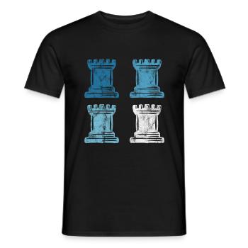 Retro Schach Schachspieler Schachmatt Schachfigur - Männer T-Shirt - Schwarz - Vorne - AI Model Male 178 light (178cm)