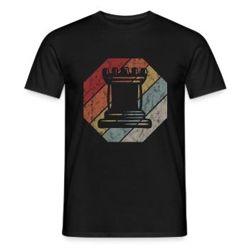 Retro Schach Schachspieler Schachmatt Schachfigur - Männer T-Shirt - Schwarz - Vorne - AI Model Male 178 light (178cm)