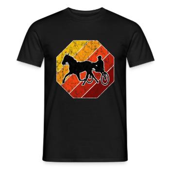 Trabrennen Pferd Pferde Trabrennsport Pferderennen - Männer T-Shirt - Schwarz - Vorne - AI Model Male 178 light (178cm)