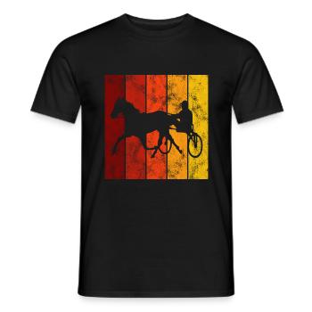 Trabrennen Pferd Pferde Trabrennsport Pferderennen - Männer T-Shirt - Schwarz - Vorne - AI Model Male 178 light (178cm)