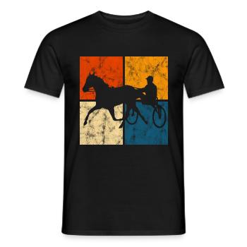 Trabrennen Pferd Pferde Trabrennsport Pferderennen - Männer T-Shirt - Schwarz - Vorne - AI Model Male 178 light (178cm)
