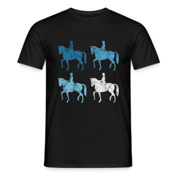 Dressage Équitation Cavaliers de dressage Équitation Équitation - T-shirt homme - noir - Devant - AI Model Male 178 light (178cm)