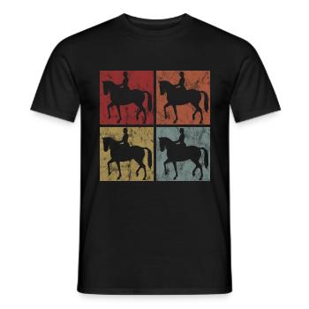 Dressurreiten Dressurreiter Reiten Reiter Pferd - Männer T-Shirt - Schwarz - Vorne - AI Model Male 178 light (178cm)