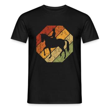 Dressage Équitation Cavaliers de dressage Équitation Équitation - T-shirt homme - noir - Devant - AI Model Male 178 light (178cm)
