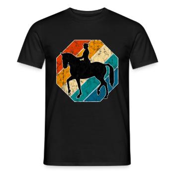 Dressage Équitation Cavaliers de dressage Équitation Équitation - T-shirt homme - noir - Devant - AI Model Male 178 light (178cm)