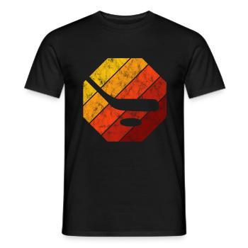 Hockey Hockey Sur Glace Rétro Patins Puck Ice - T-shirt homme - noir - Devant - AI Model Male 178 light (178cm)