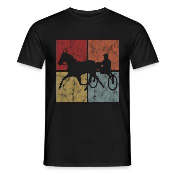 Cheval au trot Equine Trot Sport Courses hippiques - T-shirt homme - noir - Devant - AI Model Male 178 light (178cm)