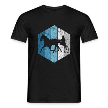 Trabrennen Pferd Pferde Trabrennsport Pferderennen - Männer T-Shirt - Schwarz - Vorne - AI Model Male 178 light (178cm)