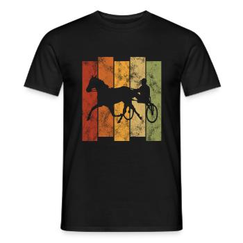 Trabrennen Pferd Pferde Trabrennsport Pferderennen - Männer T-Shirt - Schwarz - Vorne - AI Model Male 178 light (178cm)