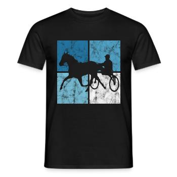 Trotteur trotter dans un style rétro ou vintage - T-shirt homme - noir - Devant - AI Model Male 178 light (178cm)