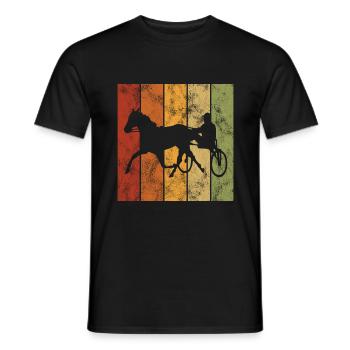 Trotteur trotter dans un style rétro ou vintage - T-shirt homme - noir - Devant - AI Model Male 178 light (178cm)