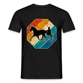 Trotteur trotter dans un style rétro ou vintage - T-shirt homme - noir - Devant - AI Model Male 178 light (178cm)