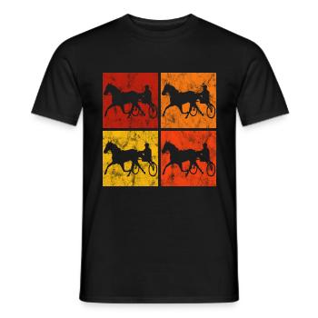Trotter courses de trot dans un style rétro ou vintage - T-shirt homme - noir - Devant - AI Model Male 178 light (178cm)