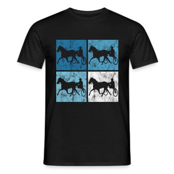 Trotter courses de trot dans un style rétro ou vintage - T-shirt homme - noir - Devant - AI Model Male 178 light (178cm)