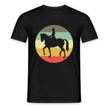 Dressage Cavalier de dressage Cheval d’équitation - T-shirt homme - noir - Devant - AI Model Male 178 light (178cm)
