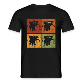 Eléphant éléphant pour enfants - T-shirt homme - noir - Devant - AI Model Male 178 light (178cm)