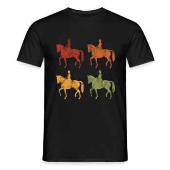 Dressage Cavalier de dressage Cheval d’équitation - T-shirt homme - noir - Devant - AI Model Male 178 light (178cm)
