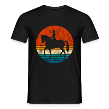 Dressage Cavalier de dressage Cheval d’équitation - T-shirt homme - noir - Devant - AI Model Male 178 light (178cm)
