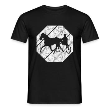 Traber Trabrennen in retro oder vintage Style - Männer T-Shirt - Schwarz - Vorne - AI Model Male 178 light (178cm)