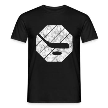 Eishockey im retro oder vintage Style für Kinder - Men's T-Shirt - black - Front - AI Model Male 178 light (178cm)