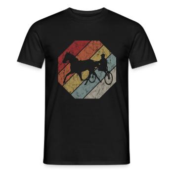 Traber Trabrennen in retro oder vintage Style - Männer T-Shirt - Schwarz - Vorne - AI Model Male 178 light (178cm)