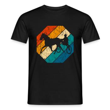 Trotter courses de trot dans un style rétro ou vintage - T-shirt homme - noir - Devant - AI Model Male 178 light (178cm)