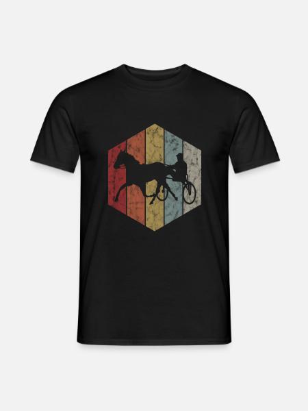 Trotter courses de trot dans un style rétro ou vintage - T-shirt homme - noir