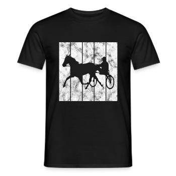 Traber Trabrennen in retro oder vintage Style - Männer T-Shirt - Schwarz - Vorne - AI Model Male 178 light (178cm)