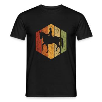 Dressage Cavalier de dressage Cheval d’équitation - T-shirt homme - noir - Devant - AI Model Male 178 light (178cm)