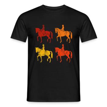 Dressur Dressurreiten Dressurreiter Reiten Pferd - Männer T-Shirt - Schwarz - Vorne - AI Model Male 178 light (178cm)