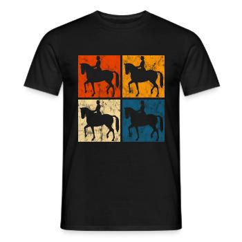 Dressur Dressurreiten Dressurreiter Reiten Pferd - Männer T-Shirt - Schwarz - Vorne - AI Model Male 178 light (178cm)