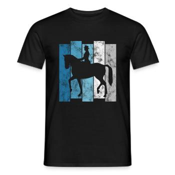 Dressur Dressurreiten Dressurreiter Reiten Pferd - Männer T-Shirt - Schwarz - Vorne - AI Model Male 178 light (178cm)