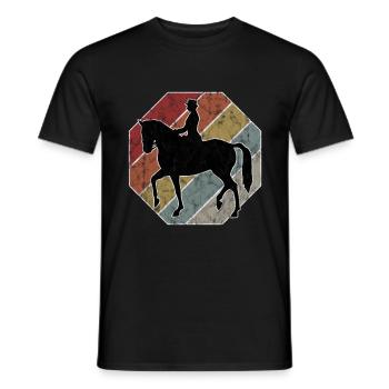 Dressage Cavalier de dressage Cheval d’équitation - T-shirt homme - noir - Devant - AI Model Male 178 light (178cm)