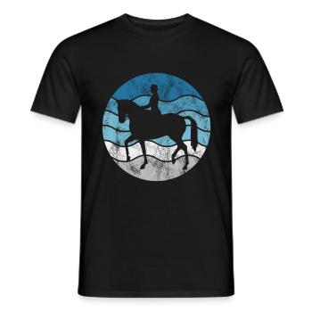 Dressage Cavalier de dressage Cheval d’équitation - T-shirt homme - noir - Devant - AI Model Male 178 light (178cm)