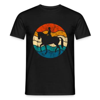 Dressage Cavalier de dressage Cheval d’équitation - T-shirt homme - noir - Devant - AI Model Male 178 light (178cm)