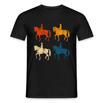 Dressur Dressurreiten Dressurreiter Reiten Pferd - Männer T-Shirt - Schwarz - Vorne - AI Model Male 178 light (178cm)