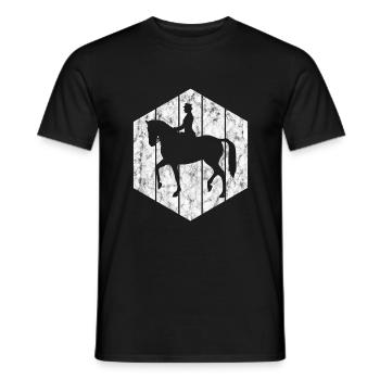 Dressage Cavalier de dressage Cheval d’équitation - T-shirt homme - noir - Devant - AI Model Male 178 light (178cm)