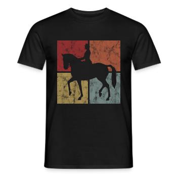 Dressage Cavalier de dressage Cheval d’équitation - T-shirt homme - noir - Devant - AI Model Male 178 light (178cm)