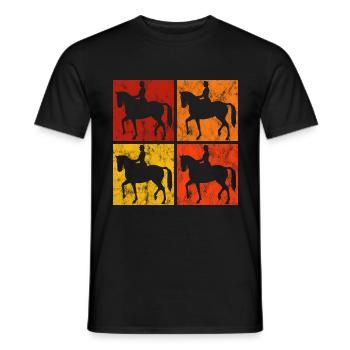 Dressage Cavalier de dressage Cheval d’équitation - T-shirt homme - noir - Devant - AI Model Male 178 light (178cm)